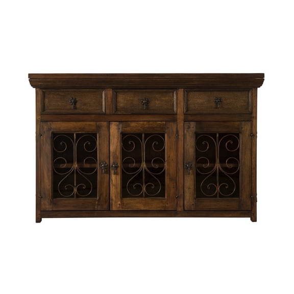 Artesano Home Decor - Handmade Solid Reclaimed Barn Wood & Wrought Iron Hardware Buffet & Sideboard Ideal for Home, Living Room and Bar or Restaurant (Brown) - Rustic Style 03 53.5" Width