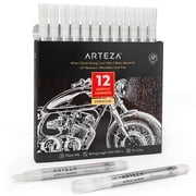 Arteza Acrylic Paint Markers, Fine Nib, White, 12 Count
