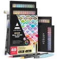 thumbnail image 1 of Arteza Blendable Ink Real Brush Tip Artist Brush Pens Set, Assorted Colors, Set of 48, 1 of 8