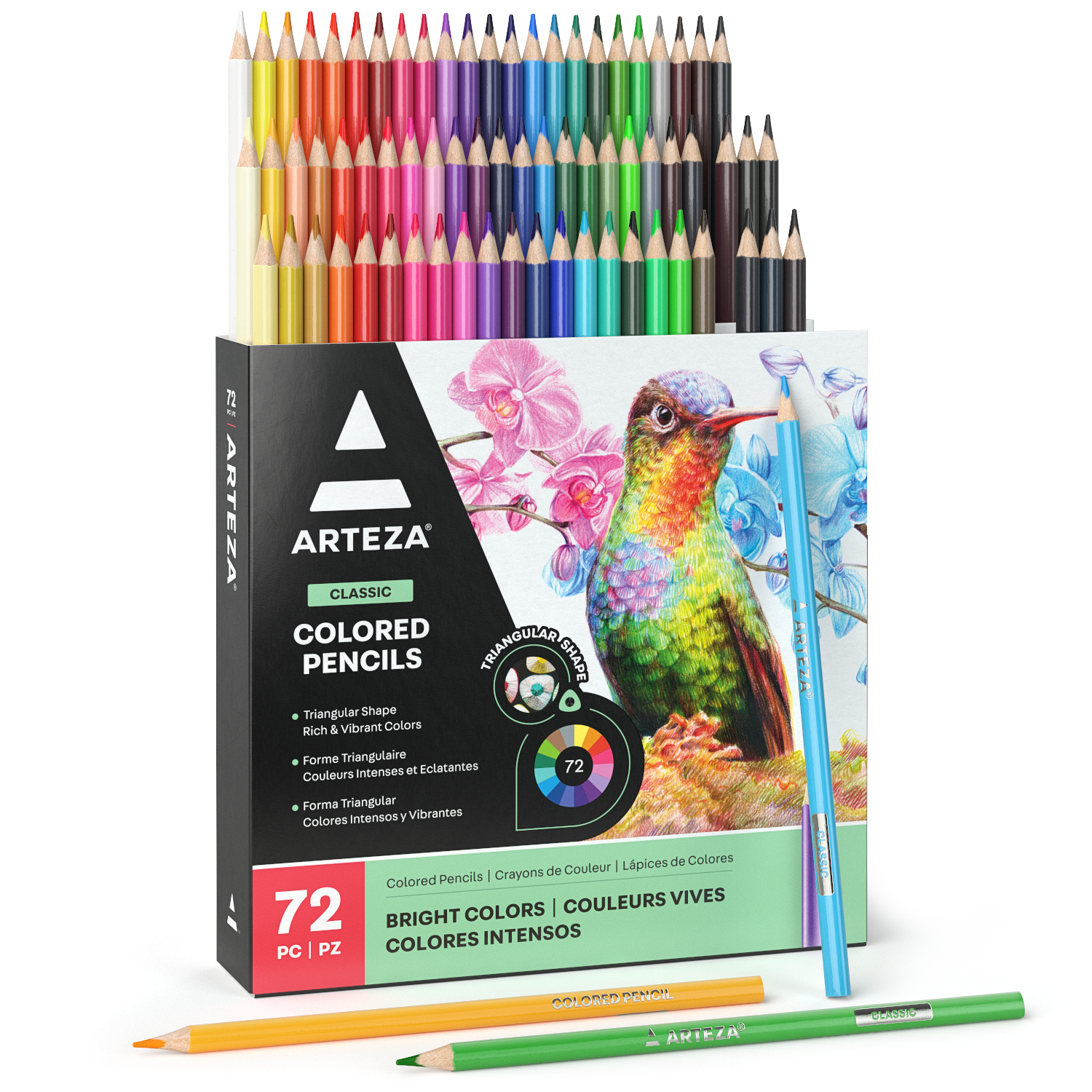 Arteza Adult Coloring Book, Doodle Illustrations, Black Outlines, 6.4 inchX6.4 inch - 72 Sheets (artz-3232)