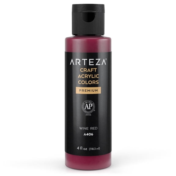 Arteza Craft Acrylic Paint (A406 Wine Red) 4fl oz/118ml - Single Color