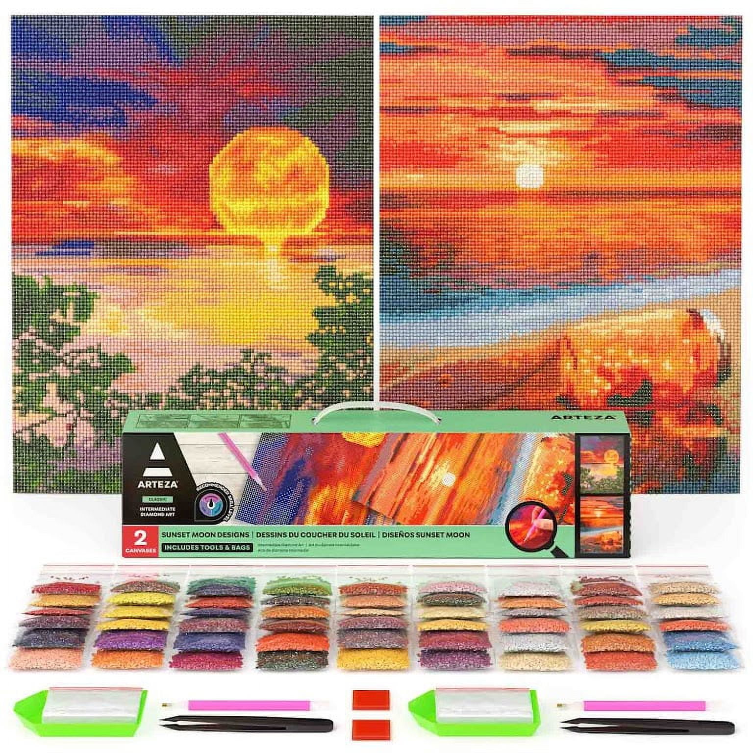 OOKWE 100Pcs 5D Diamond Painting Set with A4 LED Light Pad Felt Case Bag  Roller Stand Holder Painting Tools for DIY Art Crafts 
