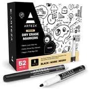Arteza Dry Erase Markers, Fine Tip, Black, 52 Count