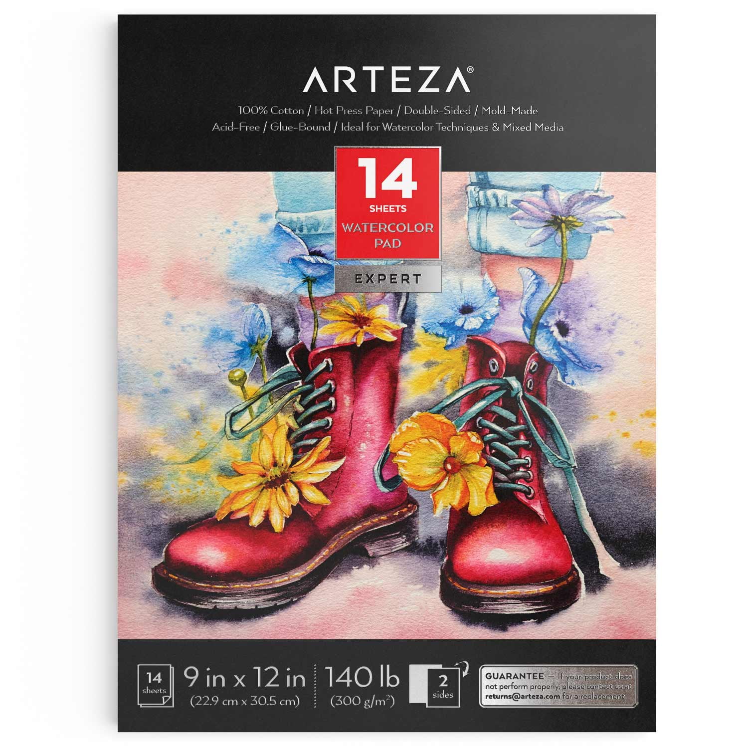 Arteza Expert Watercolor Pad, 5.5 x 8.5, 30 Sheets - Pack of 3