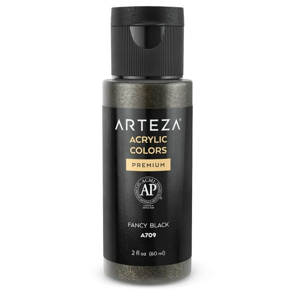 Arteza Iridescent Single Acrylic Paint, WG10 Fancy Black, 60ml Bottle