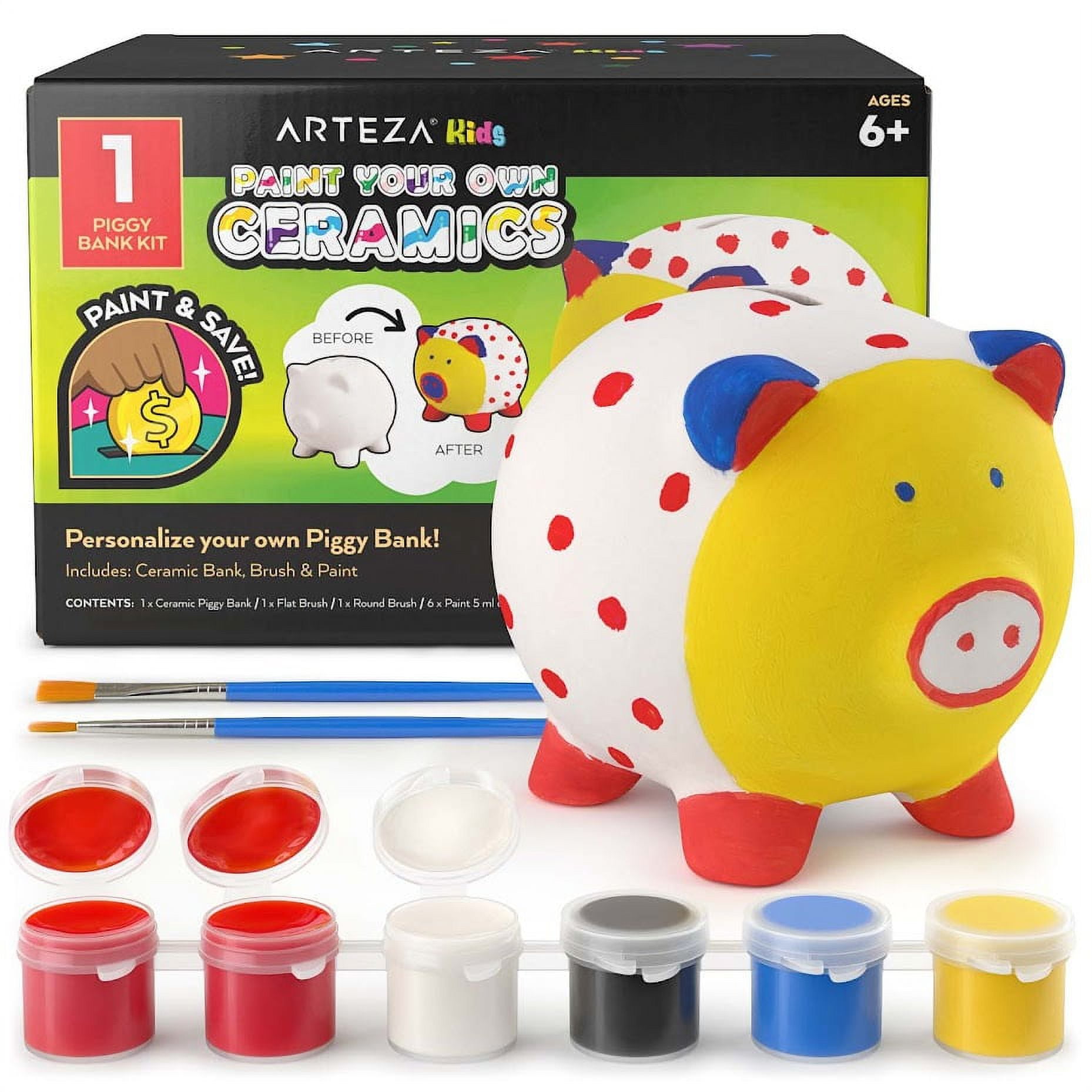 Arteza Kids Paint Your Own Piggy Bank 10 Pieces