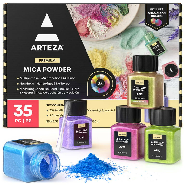 ARTEZA Arteza Mica Powder Art Supply Set, 0.35 Oz (10g), Small