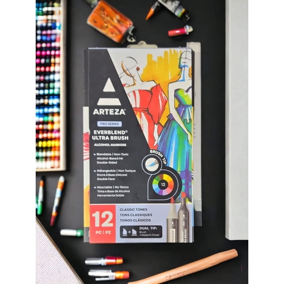Arteza Pro Series Everblend Ultra Brush 12pc Marker Set 50004 NEW!