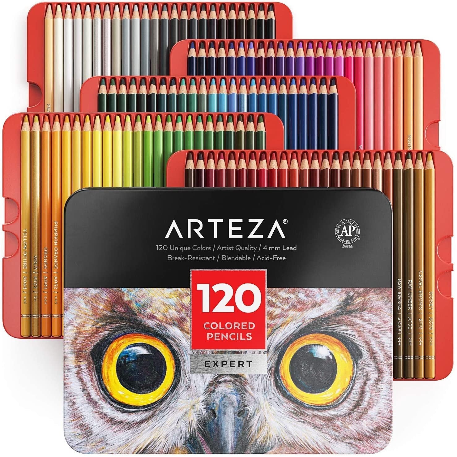 Arteza Expert Colored Pencils, 120 Count, Assorted Colors