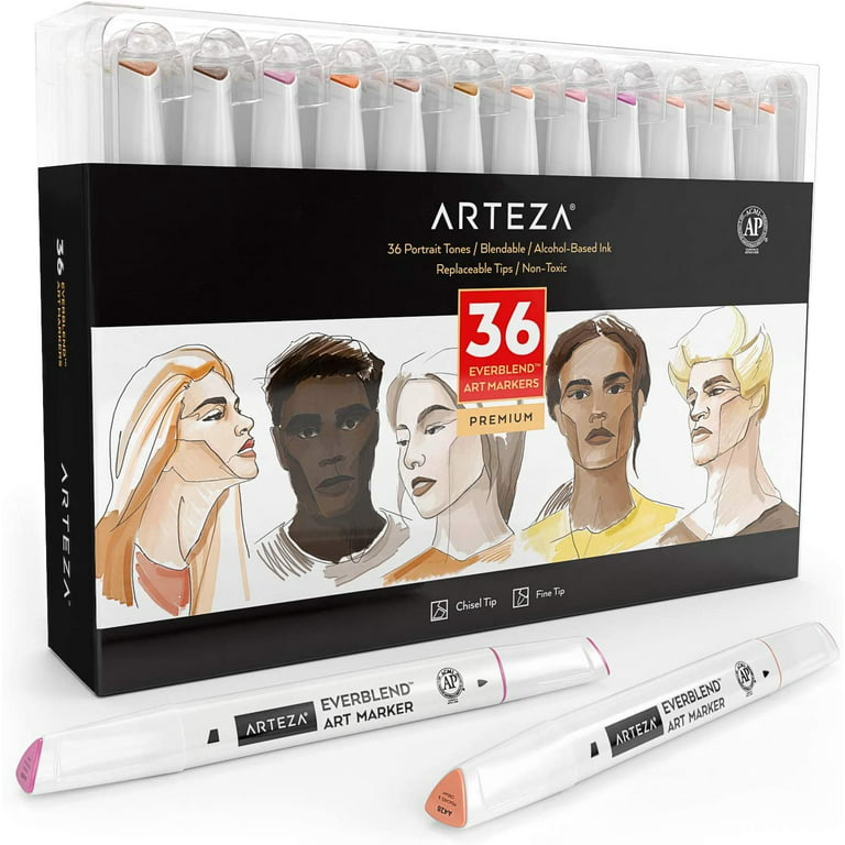 Real Brush Pens , Portrait - Set of 12 | Arteza