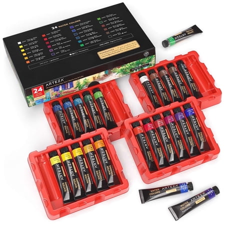 Arteza Watercolor Paint, Multicolor, Set of 24, 12 mL