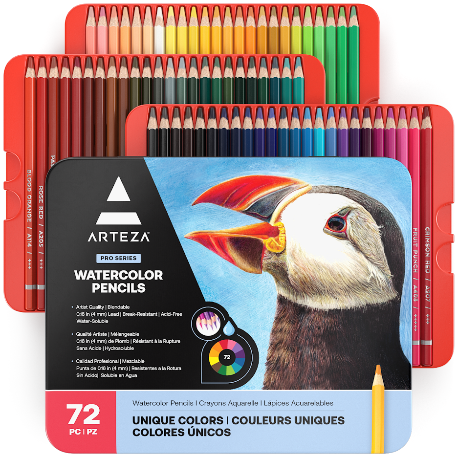 ArtBeek Colored Pencils, Professional Set of 72 Colors, Soft Wax