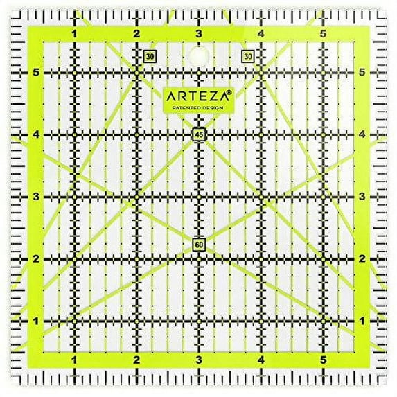 Arteza Quilter Ruler, Acrylic, 6"x6"