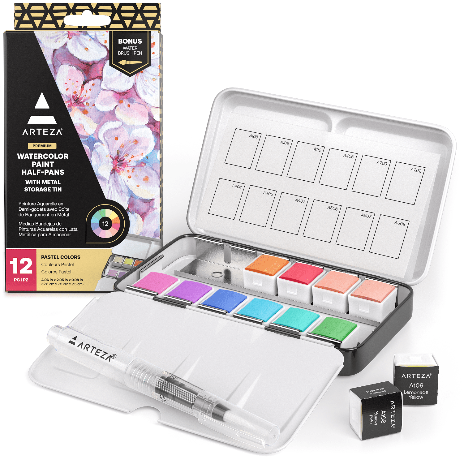 Lightwish Watercolor Tube Paint Set, Spun Sugar Painting, Pastel Color  Vibrant Pigments, 10 High-Grade Grey Colors 8ml, Art Paints 