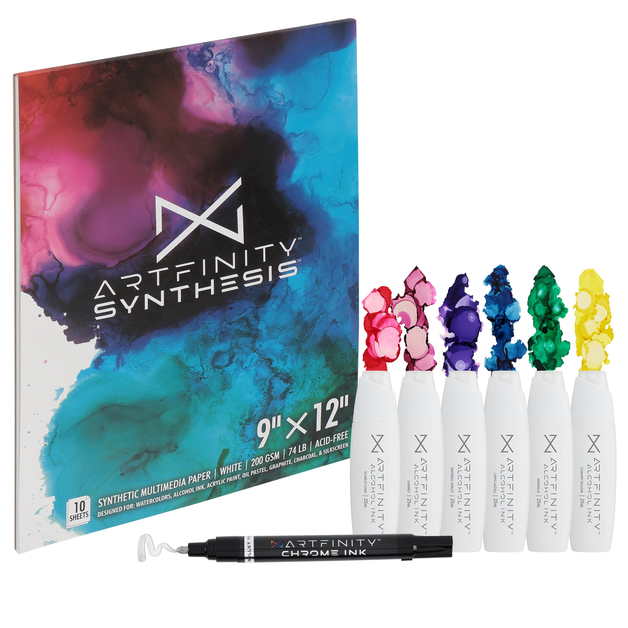 Artfinity Alcohol Ink Jewel Set, 7 Pieces 10 Sheets 9x12