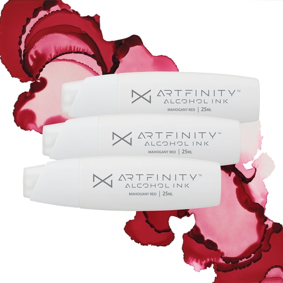Artfinity Alcohol Inks 3 Pack - Vibrant, Professional, Dye-Based Alcohol Inks for Artfinity Alcohol Markers, Artists, Drawing, & More! - Mahogany Red R2-6