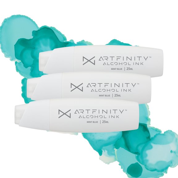 Artfinity Alcohol Inks 3 Pack - Vibrant, Professional, Dye-Based Alcohol Inks for Artfinity Alcohol Markers, Artists, Drawing, & More! - Mint Blue BG1-3