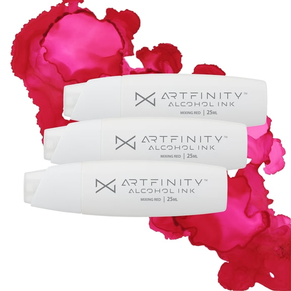 Artfinity Alcohol Inks 3 Pack - Vibrant, Professional, Dye-Based Alcohol Inks for Artfinity Alcohol Markers, Artists, Drawing, & More! - Mixing Red RV2-5