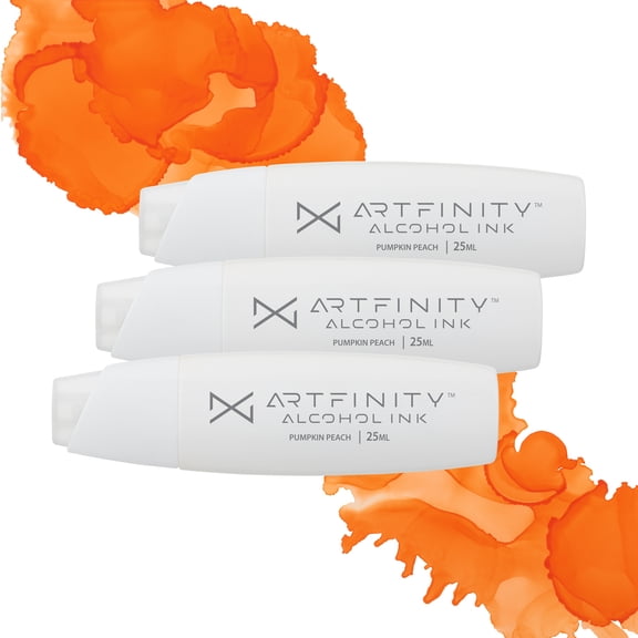 Artfinity Alcohol Inks 3 Pack - Vibrant, Professional, Dye-Based Alcohol Inks for Artfinity Alcohol Markers, Artists, Drawing, & More! - Pumpkin PEach YR3-35