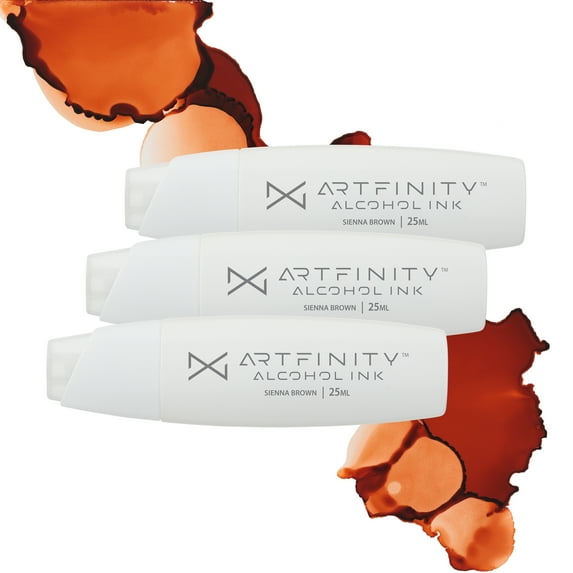 Artfinity Alcohol Inks 3 Pack - Vibrant, Professional, Dye-Based Alcohol Inks for Artfinity Alcohol Markers, Artists, Drawing, & More! - Sienna Brown YR4-5