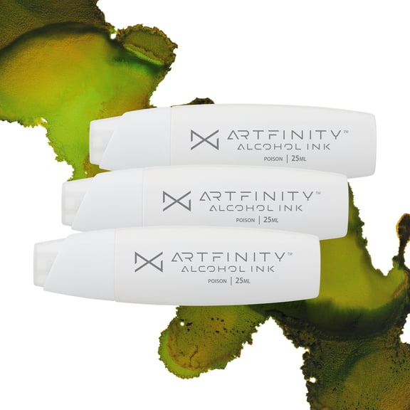 Artfinity Alcohol Inks 3 Pack - Vibrant, Professional, Dye-Based Alcohol Inks for Artfinity Alcohol Markers, Artists, Drawing, & More! - Poison YG3-6