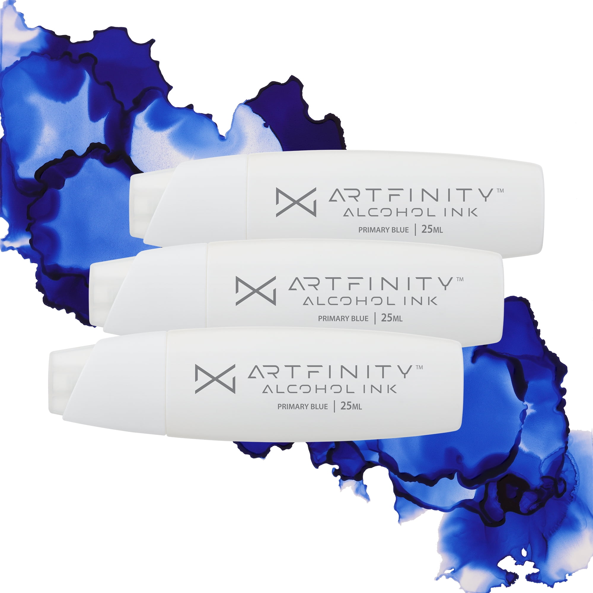 Artfinity Alcohol Inks 3 Pack - Vibrant, Professional, Dye-Based Alcohol Inks for Artfinity Alcohol Markers, Artists, Drawing, & More! - Primary Blue