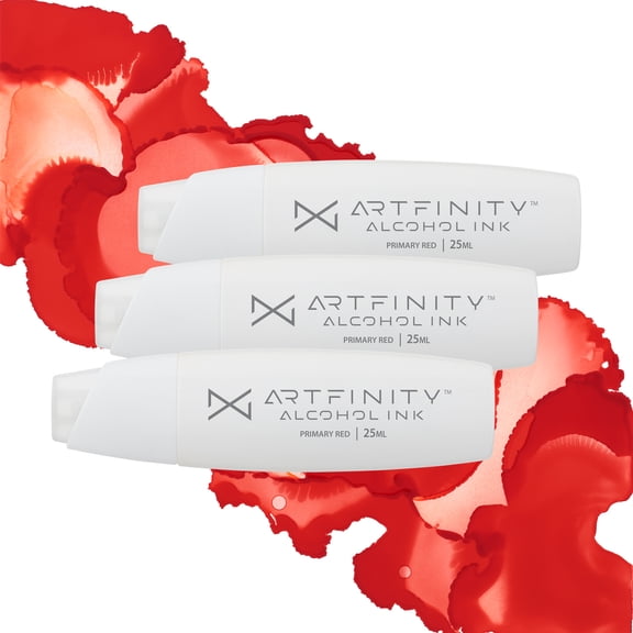 Artfinity Alcohol Inks 3 Pack - Vibrant, Professional, Dye-Based Alcohol Inks for Artfinity Alcohol Markers, Artists, Drawing, & More! - Primary Red