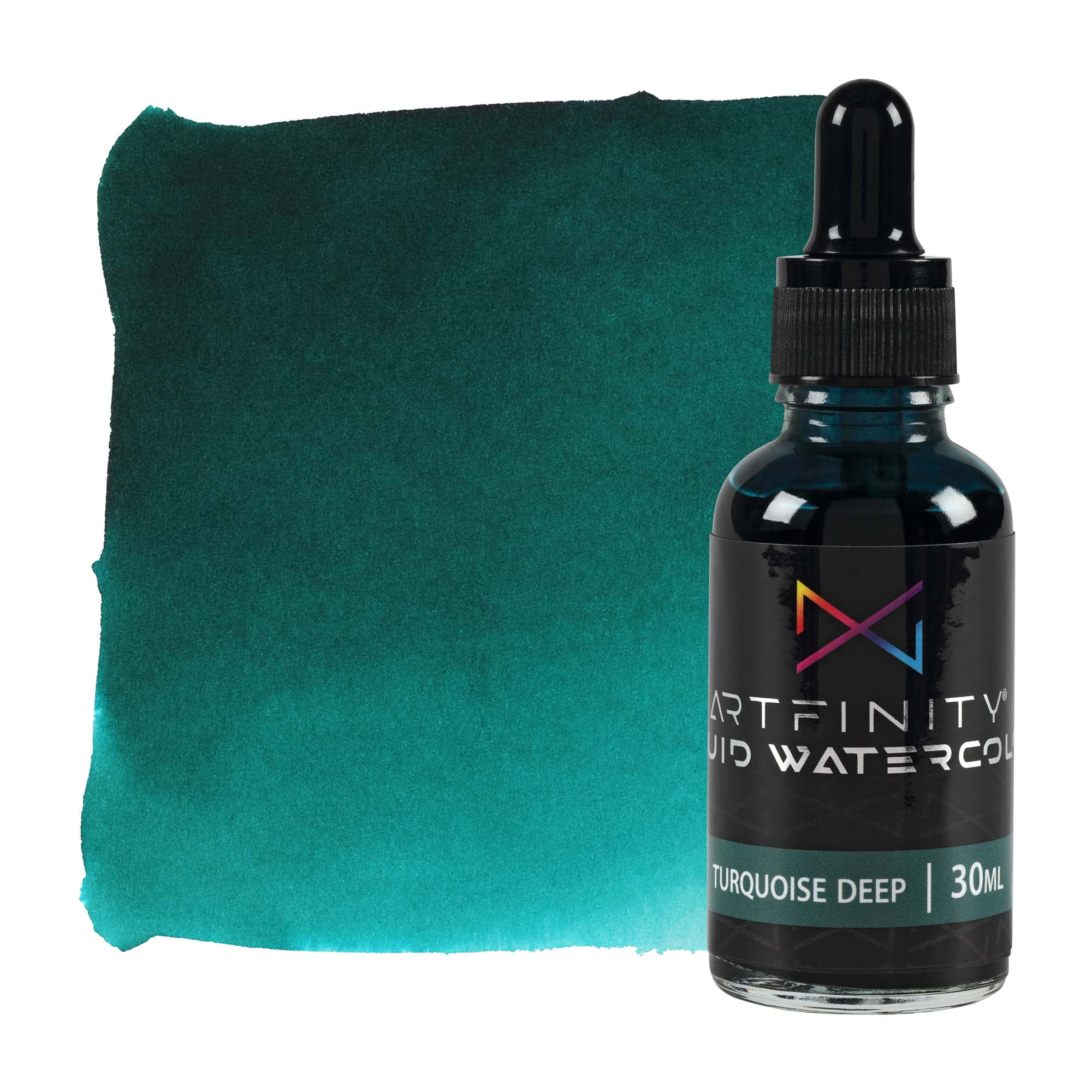Artfinity Liquid Watercolor Paint 30 ml Bottle, Turquoise Deep- Vibrant ...