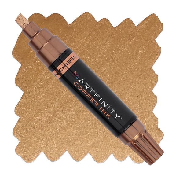 Artfinity Rich Metallic Markers - Professional Metallic Markers for Artists, Drawing, CAlligraphy, & More! - [Copper - 8.5mm Chisel Nib]
