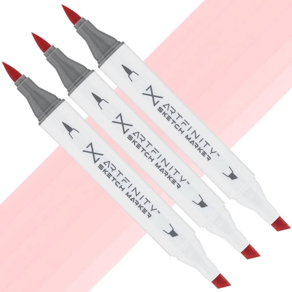 Artfinity Sketch Marker Sets - Set of 3 - Frozen Strawberry R7-2, Vibrant, Professional, Dye-Based Alcohol Markers for Artists, Drawing, Travel, & More