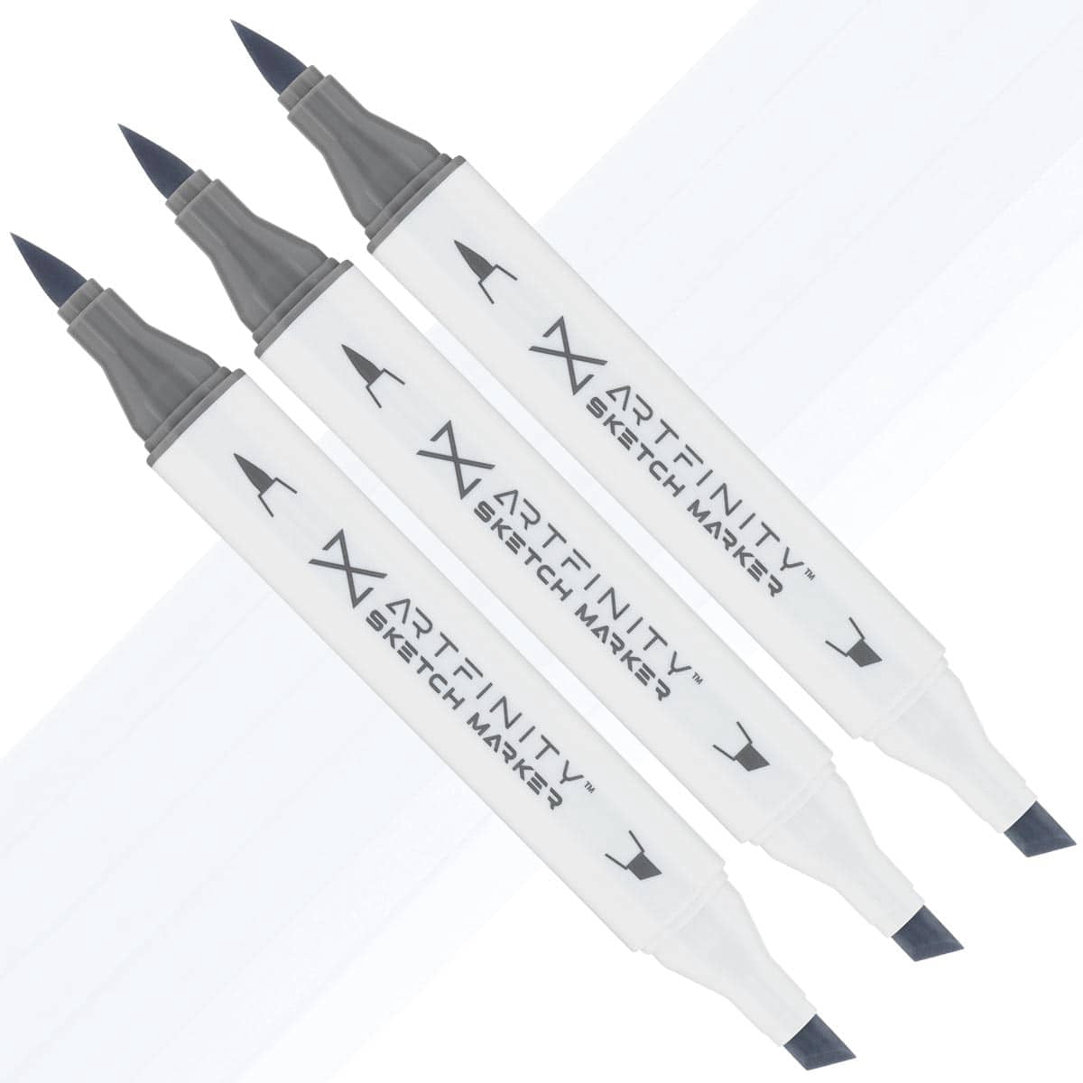 Artfinity Sketch Marker Sets - Set of 3 - Cool Gray 0 CG0, Vibrant, Professional, Dye-Based Alcohol Markers for Artists, Drawing, Travel, & More