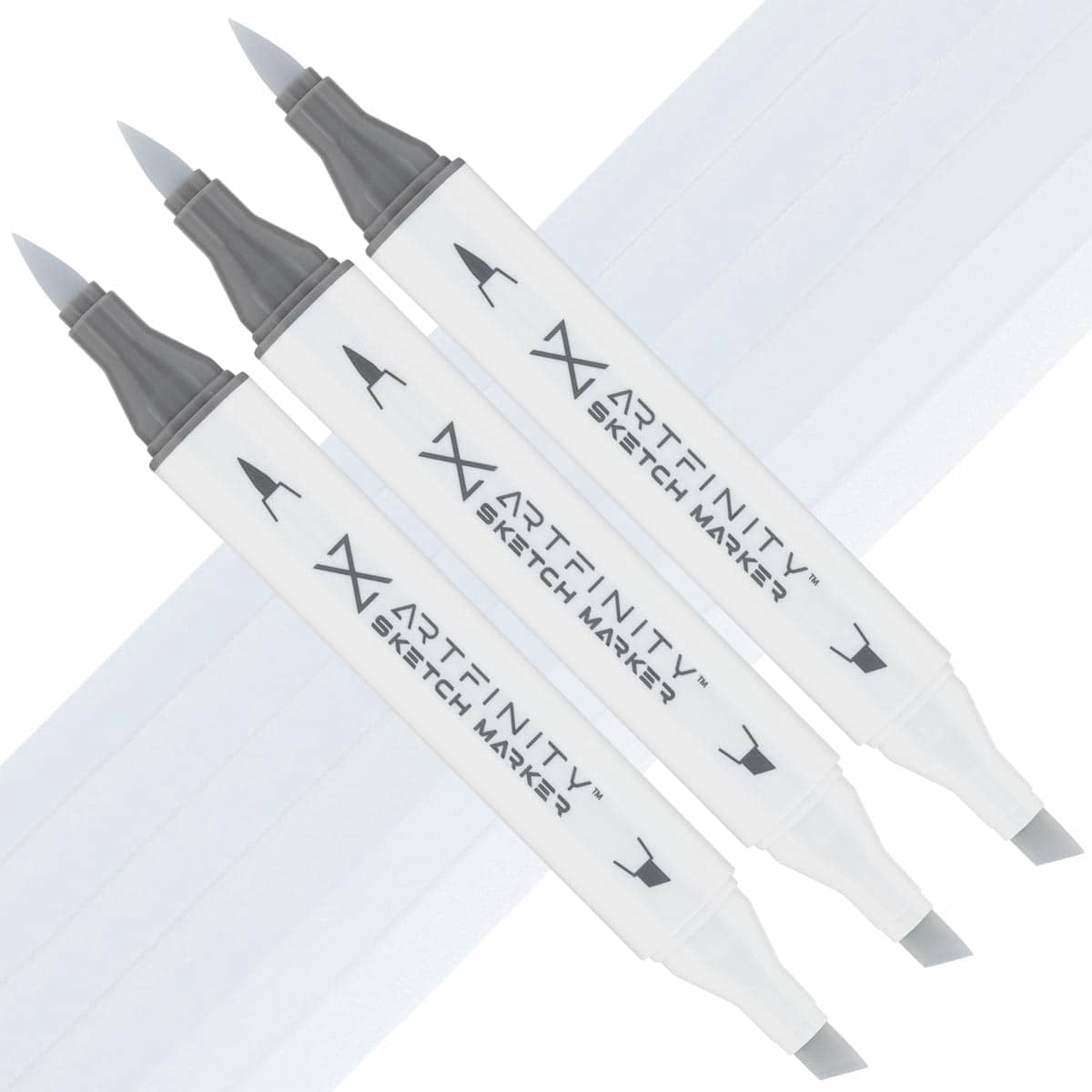 Artfinity Sketch Marker Sets - Set of 3 - Cool Gray 1 CG1, Vibrant, Professional, Dye-Based Alcohol Markers for Artists, Drawing, Travel, & More
