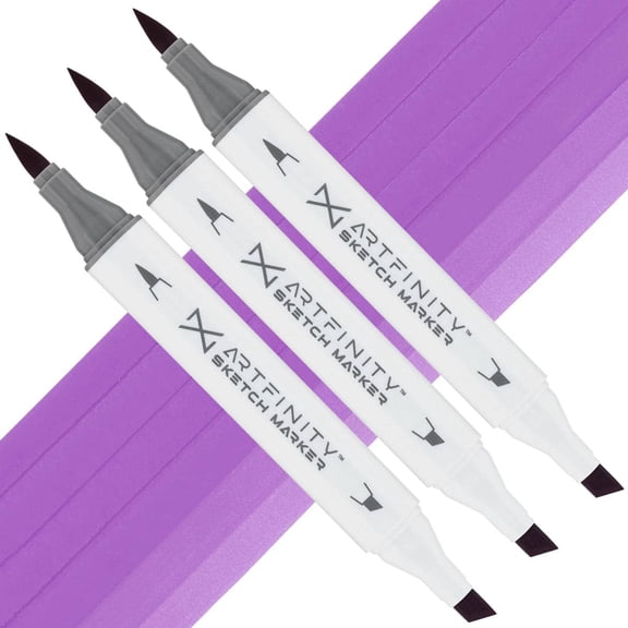 Artfinity Sketch Marker Sets - Set of 3 - Light Grape V4-5, Vibrant, Professional, Dye-Based Alcohol Markers for Artists, Drawing, Travel, & More