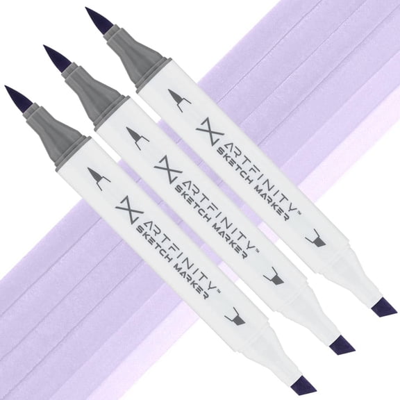 Artfinity Sketch Marker Sets - Set of 3 - Mauve Shadow BV1-3, Vibrant, Professional, Dye-Based Alcohol Markers for Artists, Drawing, Travel, & More