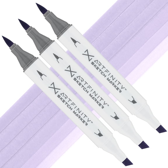 Artfinity Sketch Marker Sets - Set of 3 - Mauve Shadow BV1-3, Vibrant, Professional, Dye-Based Alcohol Markers for Artists, Drawing, Travel, & More