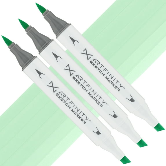 Artfinity Sketch Marker Sets - Set of 3 - Mint Cream G2-1, Vibrant, Professional, Dye-Based Alcohol Markers for Artists, Drawing, Travel, & More