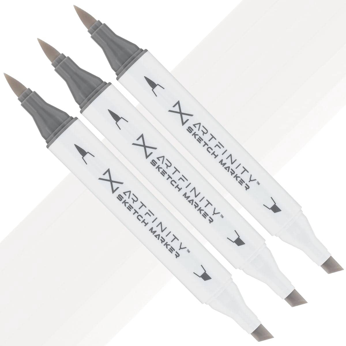 Artfinity Sketch Marker Sets - Set of 3 - Warm Gray 0 WG0, Vibrant, Professional, Dye-Based Alcohol Markers for Artists, Drawing, Travel, & More