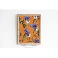 thumbnail image 1 of Artful Bold Iris Floral Art Print Poster, Vintage Botanical Wall Decor, Orange Background, Modern , Home Accent Gift 1003, Size 12x18 UNFFRAMED F03.1.6l2085, 1 of 3