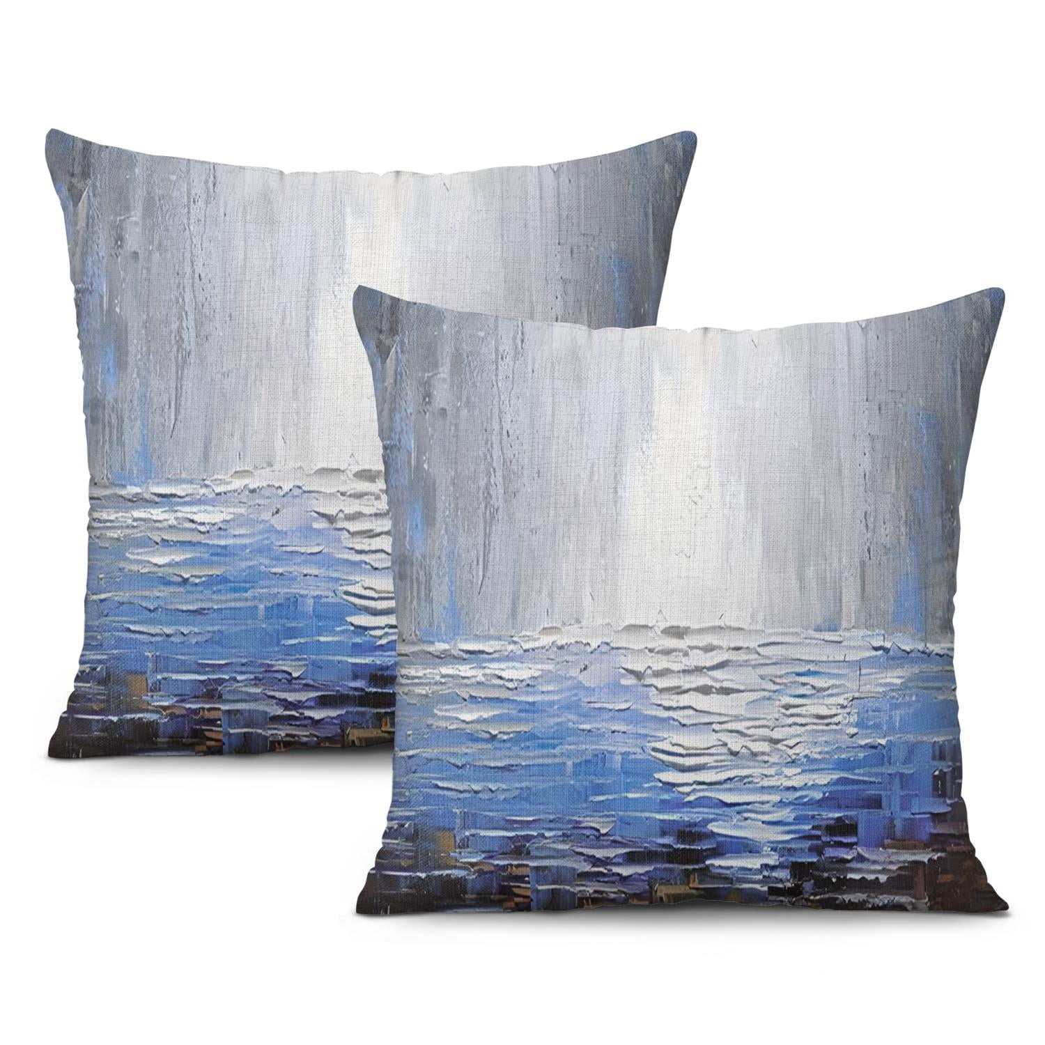 Inspiring Blue And Gray Pillows Images