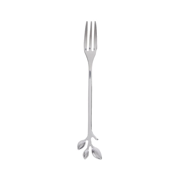Artful Leaf Design for Stirring & Desserts Sleek Stainless Steel Coffee Fork
