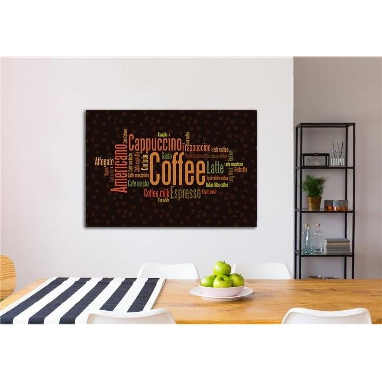 Morning Coffee Word Art Print on Canvas with Pine Frame, 30 x 40 in
