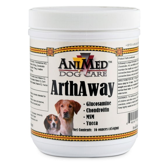 AniMed Arthaway Powder Joint Tissue Supplement for Dogs, 16-Ounce
