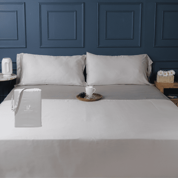 ArthCrafted 100% Austrian Eucalyptus Sheets | 4PC Tencel Lyocell Sheets Cali-King Size Lyocell Sheets | Tencel Sheets Softer Than Silk Sheets | 18" Deep Pocket Cali-King Sheet Set (Cool Grey)