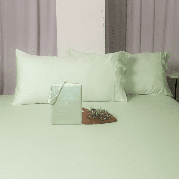 ArthCrafted 100% Austrian Eucalyptus Sheets | 4PC Tencel Lyocell Sheets Queen Size Lyocell Sheets | Tencel Sheets Softer Than Silk Sheets | 18" Deep Pocket Queen Sheet Set (Sea Green)