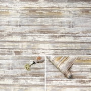 Arthome 23.6x200 Gray Rustic Wood Contact Paper Peel and Stick Self-Adhesive Wallpaper,Decorative Vinyl for Countertop Cabinets,Easy to Clean Removable Distressed Plank Grain Vintage Wall Covering