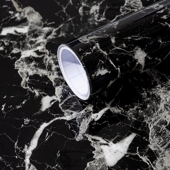 Arthome Black Marble Contact Paper,15.7"x240" Self Adhesive Wallpaper,Peel and Stick Black Paper Removable Decorative Film for Desk,Kitchen,Countertop,Cabinet,Shelf Liner,Waterproof Vinyl sticker