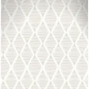 Arthome Geometric Peel and Stick Wallpaper 17''x120'' Stripe Contact Paper White and Beige Self Adhesive Removable Decorative Wall Paper for Bedroom Drawers Cabinets