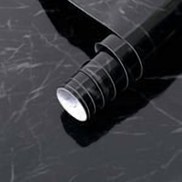 Arthome Peel and Stick Wallpaper, Marble Contact Paper, Self Adhesive, Easy to Clean, Vinyl Film for Furniture Countertop, Distressed Plank Grain Vintage Wall Covering (Black Marble, 17x393 Inches)