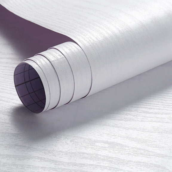 Arthome White, Wood Paper Self-Adhesive Removable Wood Peel and Stick Wallpaper 17"x 120"