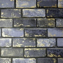 Arthouse Metallic Brick Unpasted Wallpaper Navy